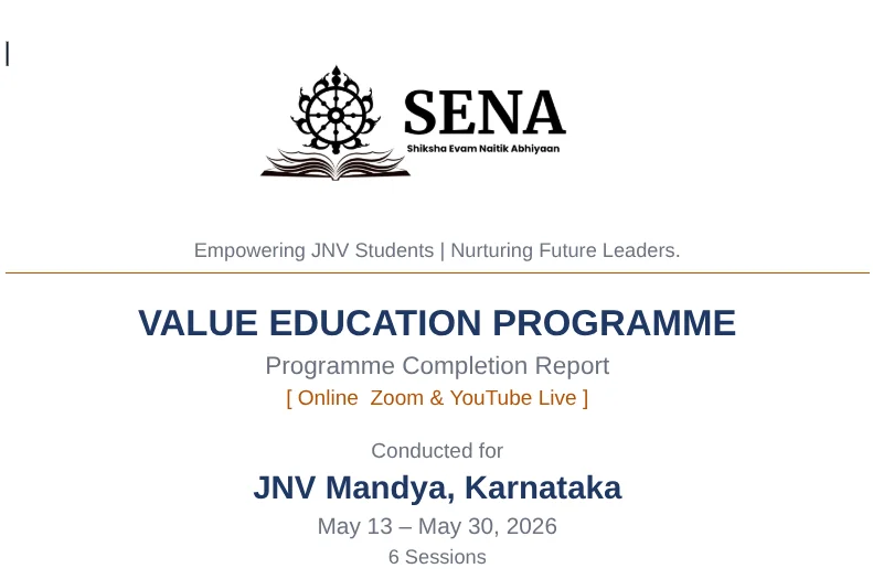 VALUE EDUCATION PROGRAMME - JNV Mandya